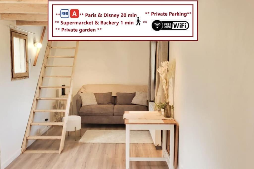 Le Petit Noisy Entre Paris Et Disney, Proche Centrex Avec Jardin Privatif Et Parking Екстер'єр фото